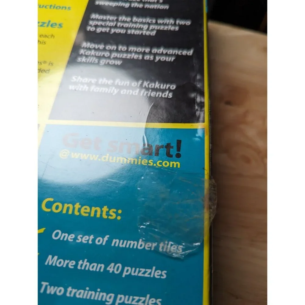 University Games 01506 Kakuro for Dummies The Game‎ 40 puzzles Sealed Game Night